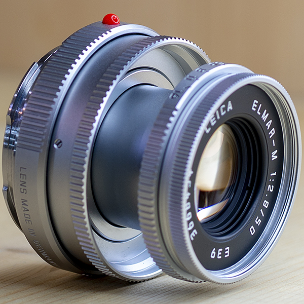 라이카 Leica Elmar-M 50mm F2.8 E39 Silver Collapsible (12549 후드포함)/98%
