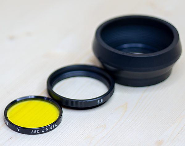라이카 Leica Leitz 11250 Hood +11251 Filter ring +Y Ser. 5.5 Filter 고무후드+필터링+필터/90%