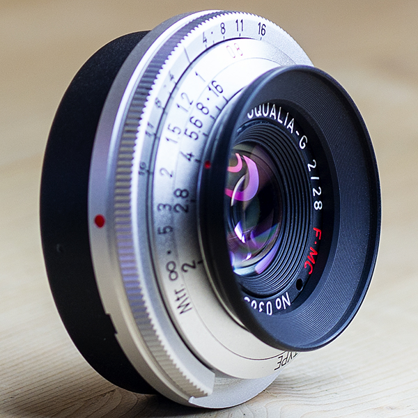 미야자키 MS-Optics Apoqualia-G28mm F2 F-MC 라이카 M마운트.박스셋트.미사용(후드포함)/99%