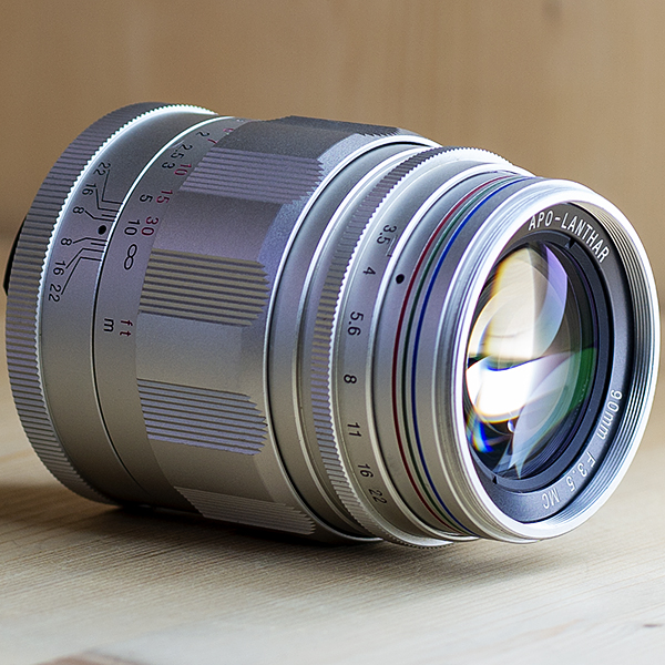 보이그랜더 Voigtlander APO LANTHAR 90mm F3.5 L-mount 실버.후드/97%
