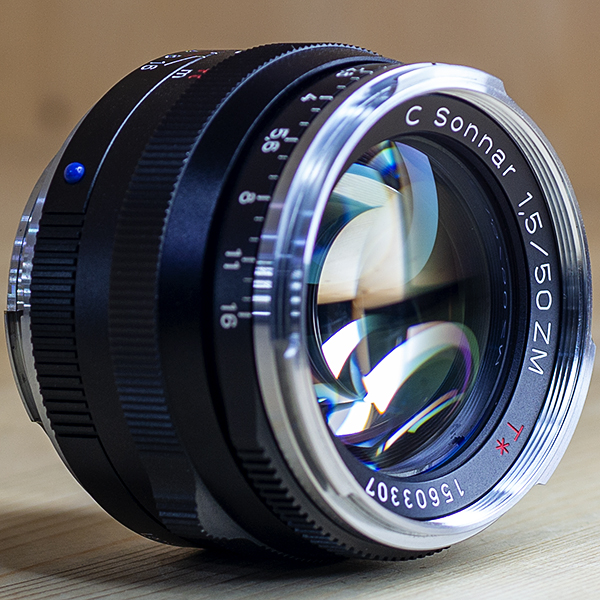 짜이스이콘 Zeiss C Sonnar 50mm F1.5 ZM T* 블랙.후드/97%