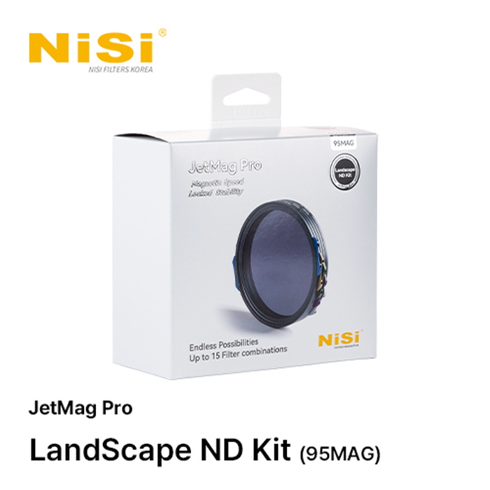 니시 NiSi 제트맥프로 랜드스케이프 ND 킷 95MAG Landscape ND Kit &ndash; JetMag Pro 95MAG &ndash; ND8+ND64+ND1000 +TC CPL 86/95mm ring 2pcs, front cap 2pcs, back cap 1pcs, filter bag