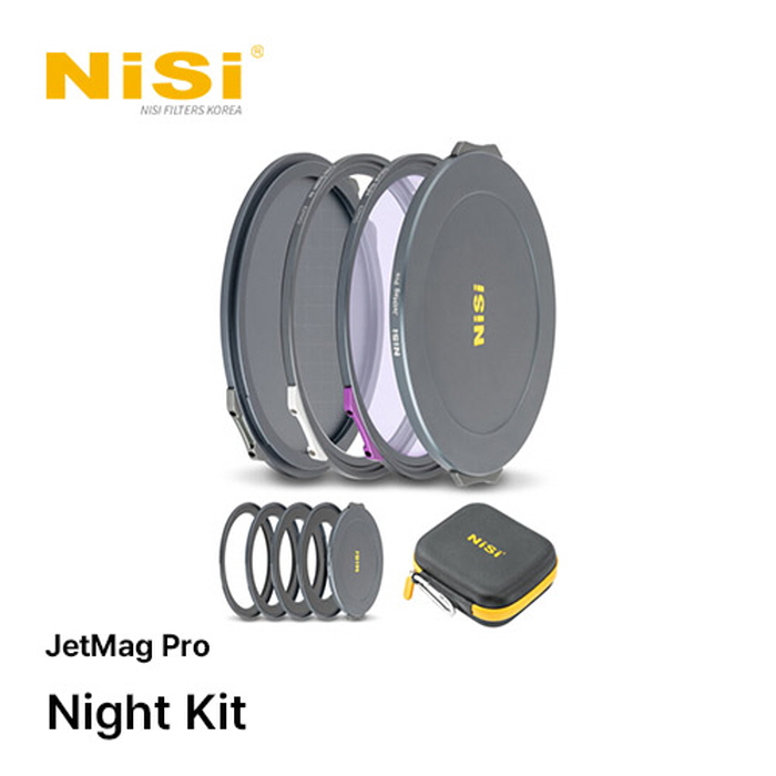 니시 NiSi 제트맥프로 나이트 킷 82MAG Night Kit &ndash; JetMag Pro 82MAG &ndash; Natural Night +Cross Screen 4x 67/72/77/82mm ring2pcs, front cap 1pcs, back cap 1pcs, filter bag