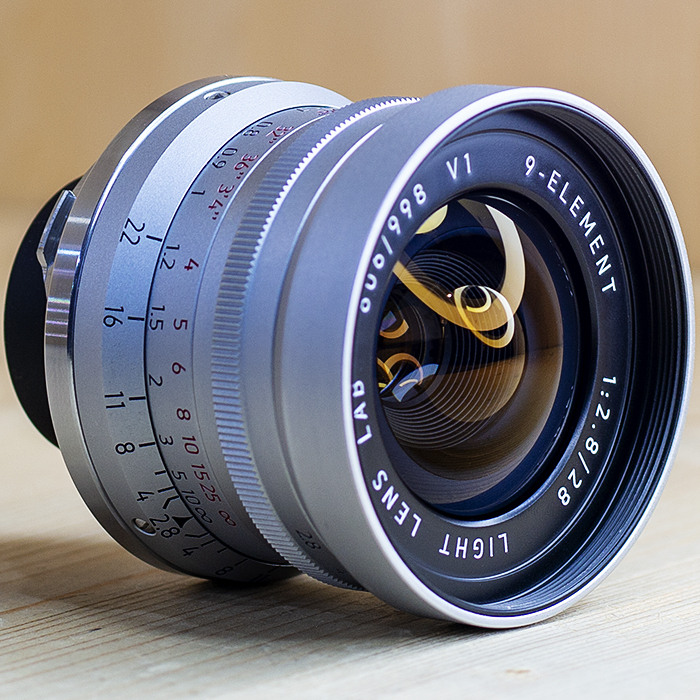 Light Lens Lab M 28mm f2.8 (9 element) Silver 박스셋트.후드.필타/98%