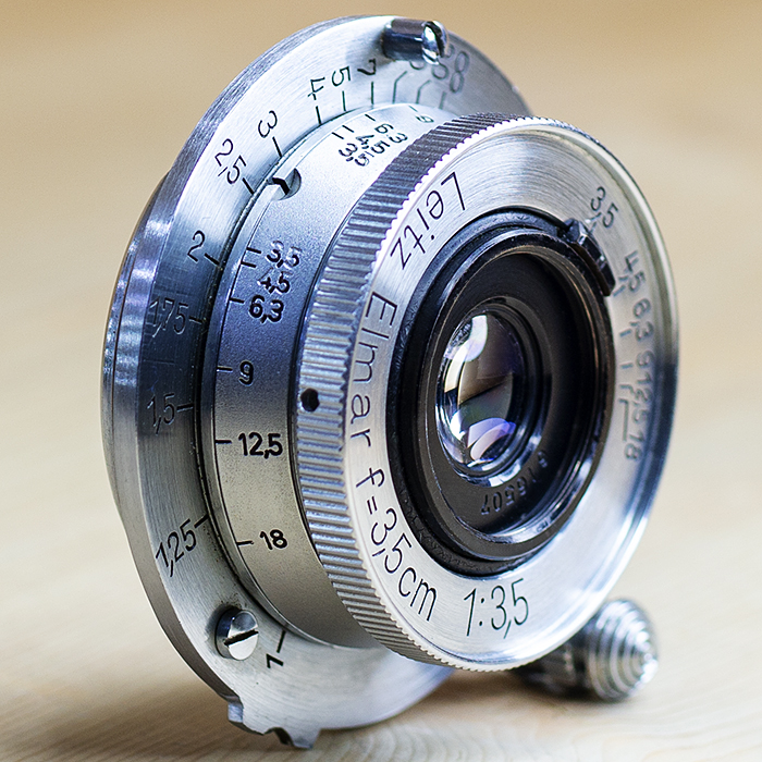 라이카 Leica Elmar f=3.5cm 1:3.5 (L-M변환링.bw필타.후드 포함)/97%