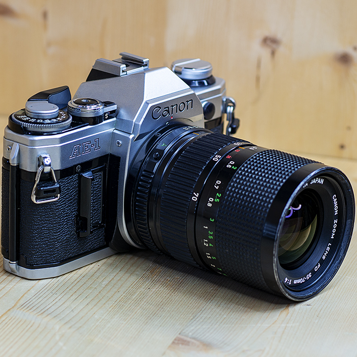 캐논 Canon AE-1 + FD 35-70mm 1:4 Silver (UV필터, 스트랩포함)/92%