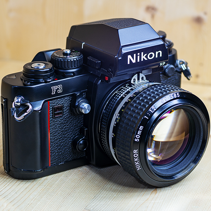 니콘 Nikon F3 HP Body+NIKKOR MF50mm 1:1.2Ais SLR Film Camera.UV필타.스트렙.하프케이스 /97%