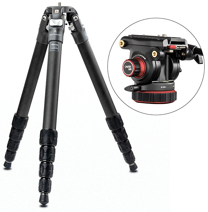 포토클램 Photoclam PTC-3352TC 카이어 N15 카본삼각대 유압식 헤드키트(플레이트포함) 탐조촬영