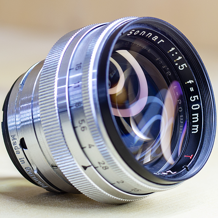 자이스니콘 Zeiss Ikon Zeiss Opton Sonnar f=50mm 1:1.5 T(amedeo adapter Zeiss Ikon-Leica 자이스렌즈 →라이카L.보이그랜드L-M변환링.BW필타) /97%