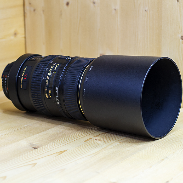 니콘 Nikon AF NIKKOR 80-400mm F4.5-5.6D ED VR 후드.케이스/98%