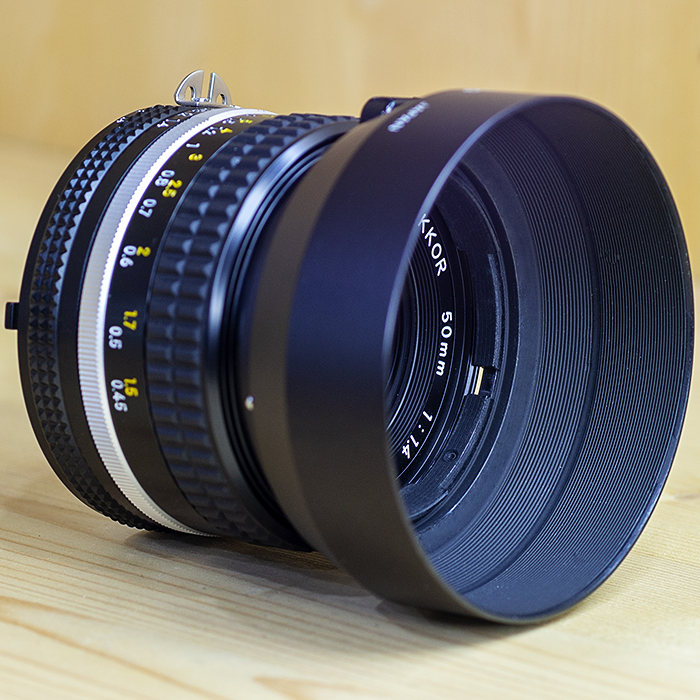 니콘 Nikon MF NIKKOR 50mm F1.4 Ais.(후드.겐코UV필타) /98%